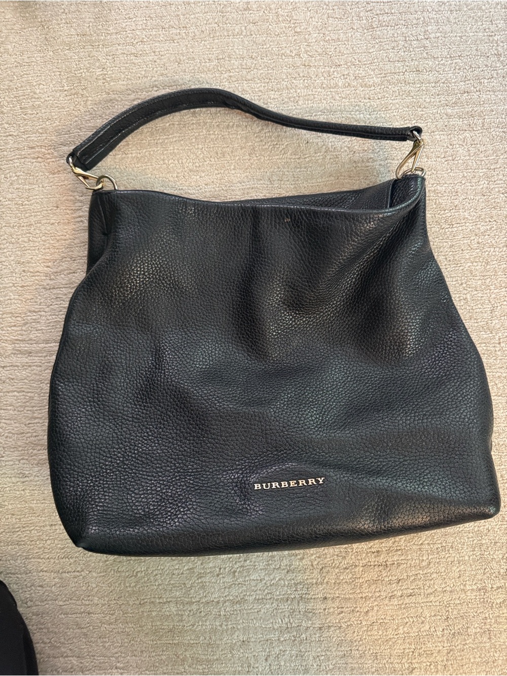 Burberry Cale Slouchy Black Hobo Bag